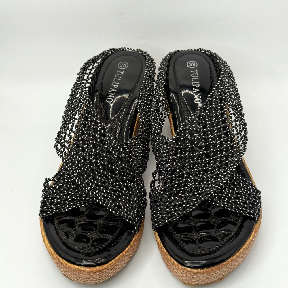 Black Tulipano Mesh Wedges – Womens Size 9
